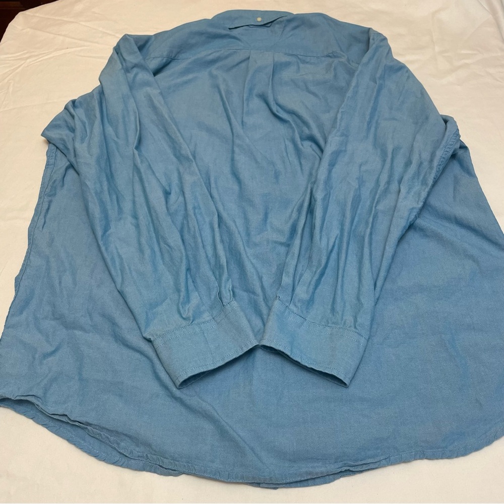 Tommy Hilfiger Men's Light Blue Button Down Shirt Long Sleeve 100% Cotton XXL - Picture 8 of 9